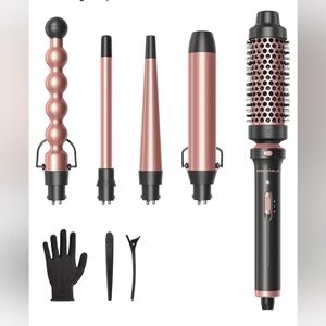 Wavytalk 5in1 Curling Wand Set, Multi Curl, with Thermal Brush & 4 Wands
